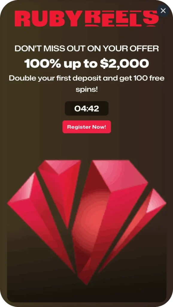 Ruby Reels Bonus Offer